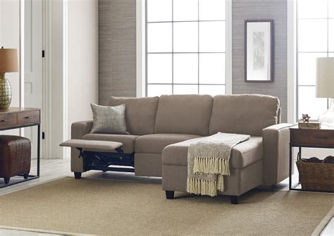 Serta Palisades Reclining Sectional With Right Storage Chaise Beige
