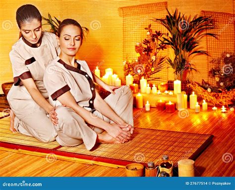 Therapist Giving Stretching Massage To Woman Stock Images Image 27677514