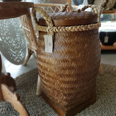 Large Bamboo Basket With Lid Canggu And Co