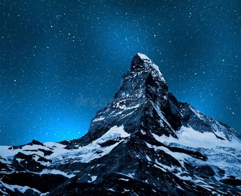 Matterhorn On Night Sky Stock Image Image Of Panorama 28872593