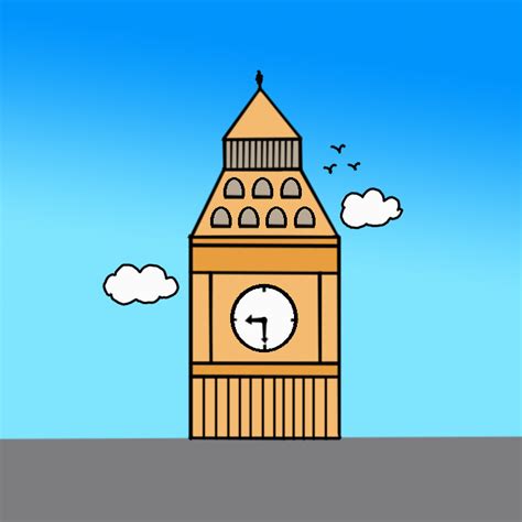 How to Draw Big Ben - Step by Step Easy Drawing Guides - Drawing Howtos