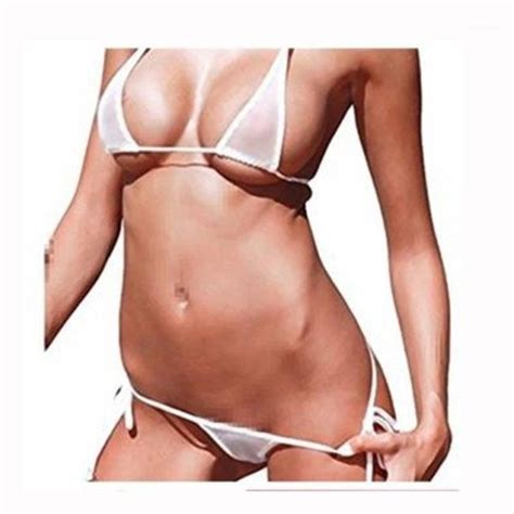See Through Mesh Micro Bikini Set Women S Brazilian Sheer Bikinis Swim Lingeries Swimwear