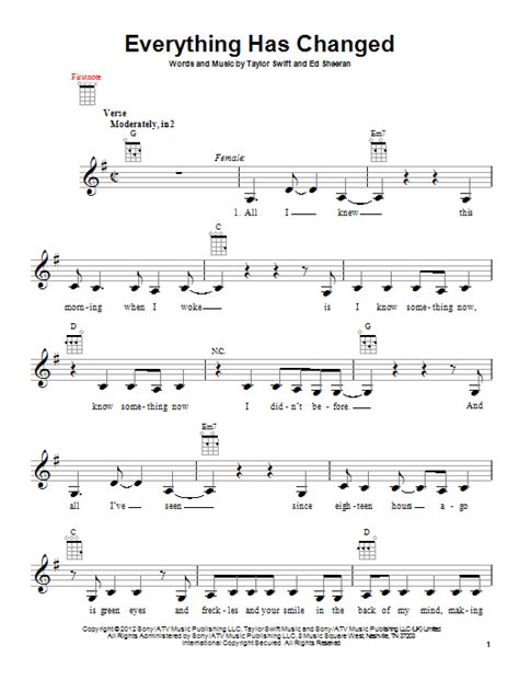 Everything Has Changed | Sheet Music Direct