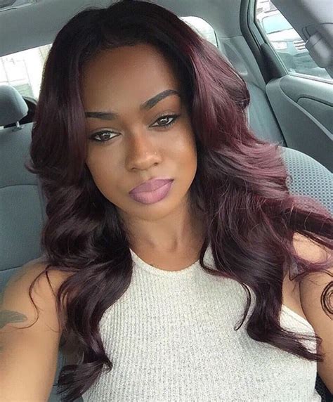 30 Dark Burgundy Hair African American Fashion Style
