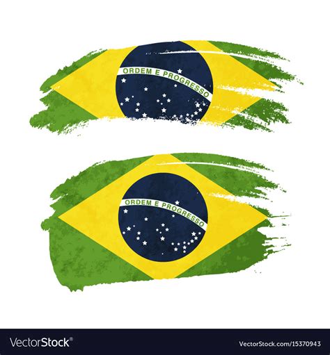 Grunge Brush Stroke With Brazil National Flag Vector Image
