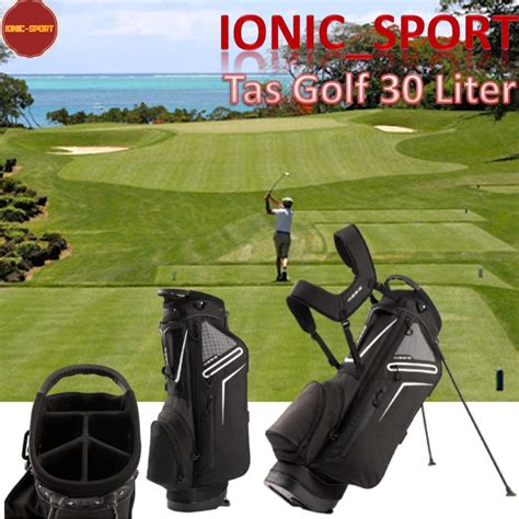 Jual Tas Golf Bag Inesis 6 Kantung 30Liter Golf Light Stand Bag Black