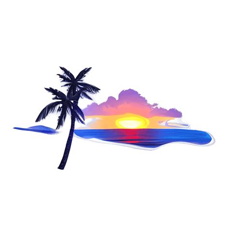 Caribbean Island Sunset Graphic · Creative Fabrica