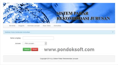 Download Source Code Aplikasi Sistem Pakar Rekomendasi Jurusan Berbasis