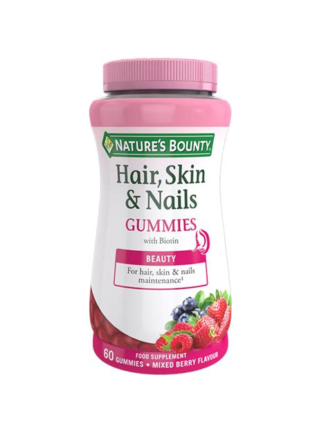 Natures Bounty Hair Skin And Nails Gummies Anti Aging Skincare Plump