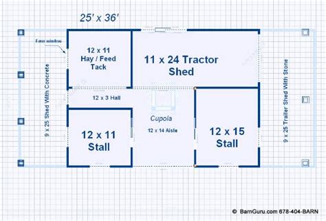 2 Stall Horse Barn Plan With Loft Barn Builder In North Ga