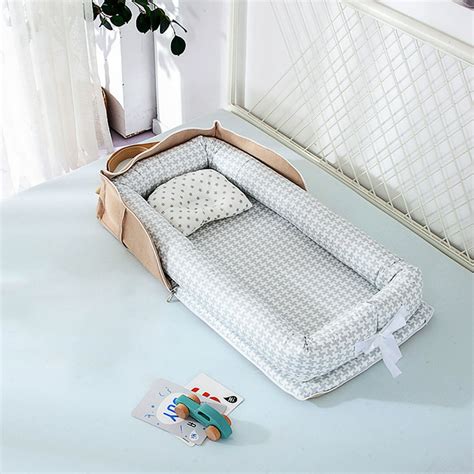 Portable Baby Bed For Boys Girls Travel Bed Foldable Infant Cotton Crib