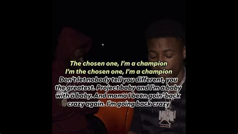 Nba Youngboy Chosen One Lyrics Ft Kodak Black Youtube