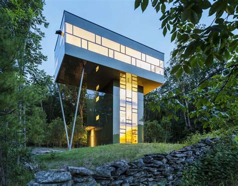 Tower House Accessed By Luminous Staircase Modern House