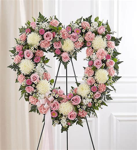 Always Remember Floral Heart Tribute Pink And White