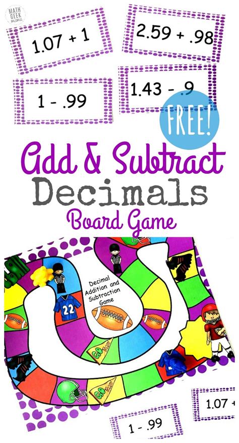 Free Adding And Subtracting Decimals Game Homeschool