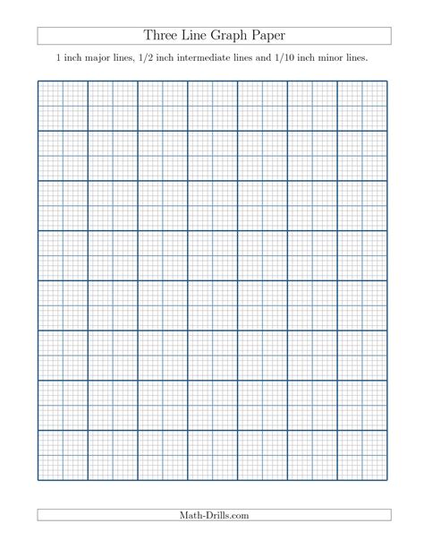 Three Line Graph Paper With 1 Inch Major Lines 12 Inch Intermediate