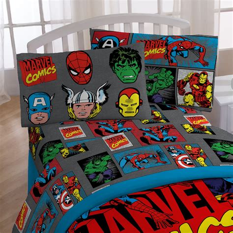 Just decorated my room loads of comic's also been displayed #marvel #dc #decor. Marvel Superheroes Microfiber Twin Sheet Set - Walmart.com ...