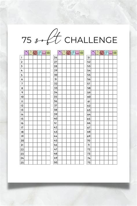 75 Soft Challenge Checklist Printable Free Printable Word Searches