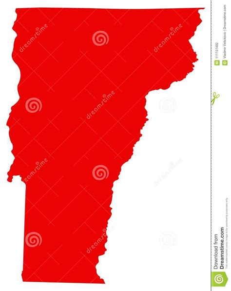 Vermont Map State In The New England Region Of The