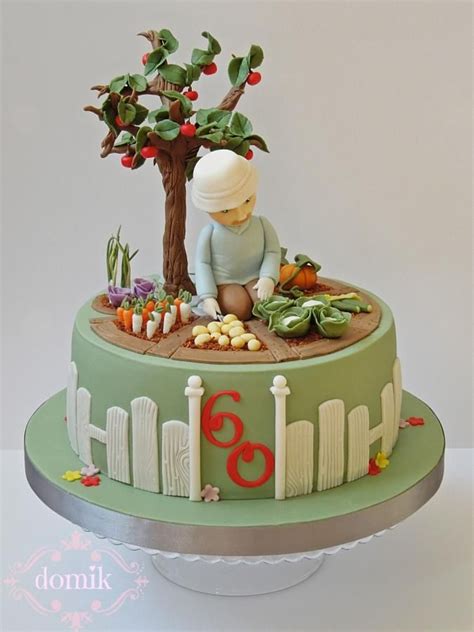 Birthday cake garden design cake fondant cake icing. Gardening Birthday Cakes