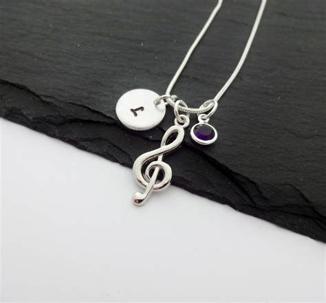 Treble Clef Necklace Music Jewellery Charm Necklace Musical Etsy Uk