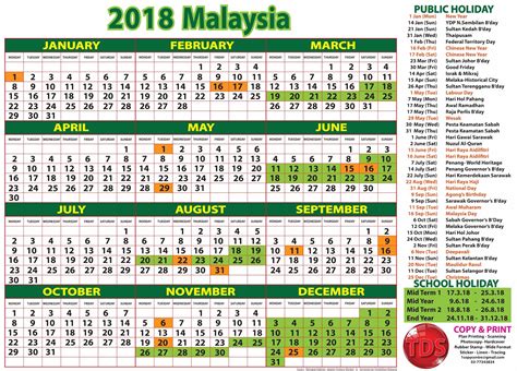 Penggunaan kalendar ini adalah di atas risiko sendiri. Kalendar 2018 malaysia | Calendars 2021