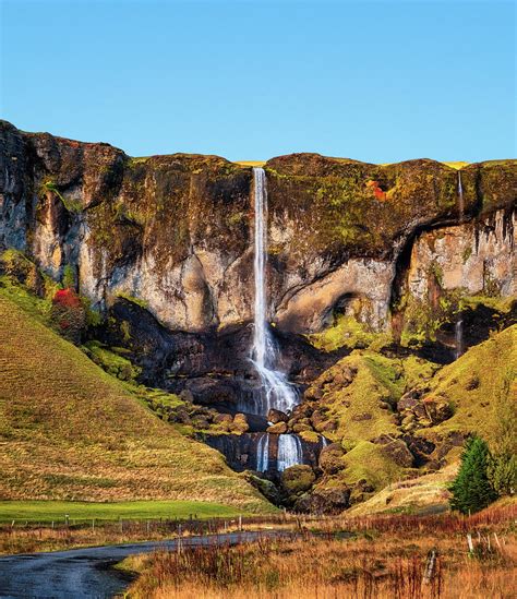 Small Waterfall With Autumn Colors In Iceland Photograph By Alexios