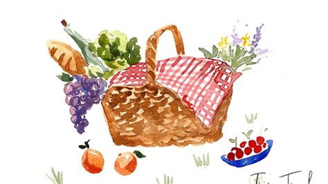 Watercolor Picnic Basket Sample Project Skillshare Student Project