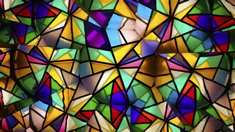 Download Wallpaper 3840x2160 Stained Glass Colorful Glass Fragments