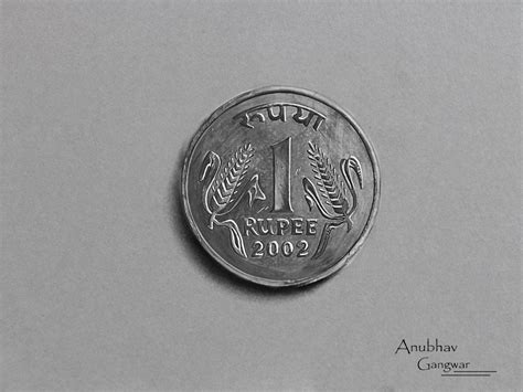 Old 1 Rupee Coin - Drawing by Anubhavg on deviantART | Coin art, Human
