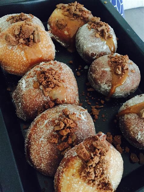 Homemade Salted Caramel Filled Donuts With Crushed Tim Tams Rfood