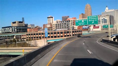 Interstate 75 North As We Roll Into Downtown Cincinnati Ohio From