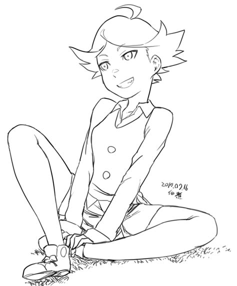 amanda o neill little witch academia tagme 10s 1girl monochrome simple background solo