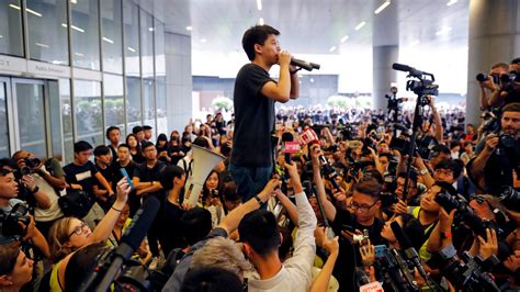 hong kong activist joshua wong is freed says he will join mass protests wbur
