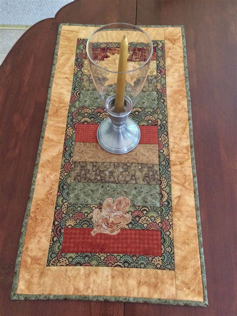 Autumn Quilted Table Runner With Oak And Maple Leaf Fall Etsy Fall