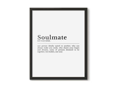 Soulmate Definition Printable Soul Mate Quotes Dictionary Etsy UK