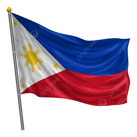 Philippines Flag Fluttering With Texture Philippines Flag Wavy Png Transparent Clipart Image