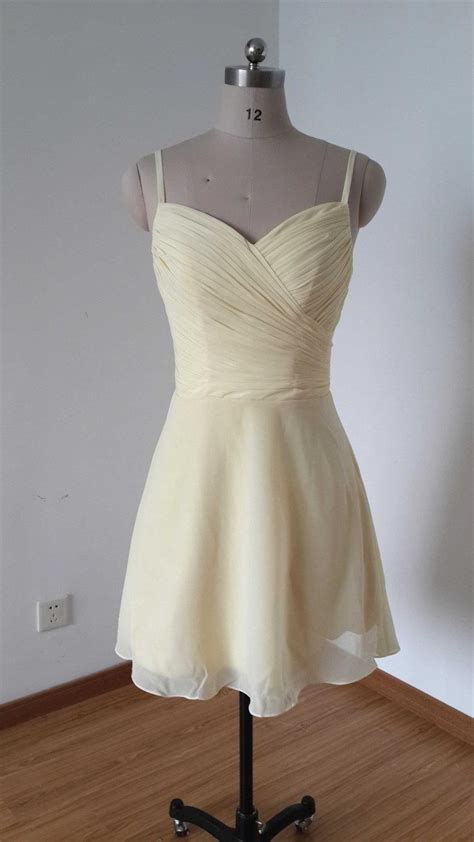 Spaghetti Straps Cream Chiffon Short Bridesmaid Dress 2563565 Weddbook