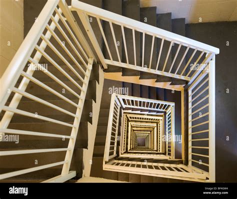 View Looking Down A Stairwell From The Top Floor Stock Photo Alamy