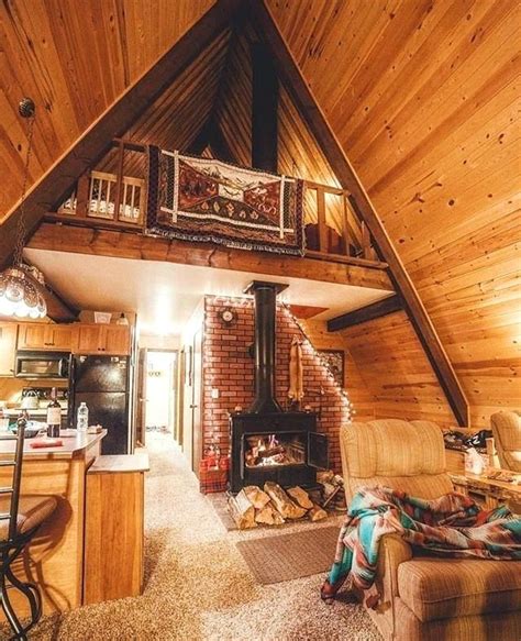 Mountain cabin interior in 2020 cabin interiors small cabin small cabins interiors best ideas about small cabin ...