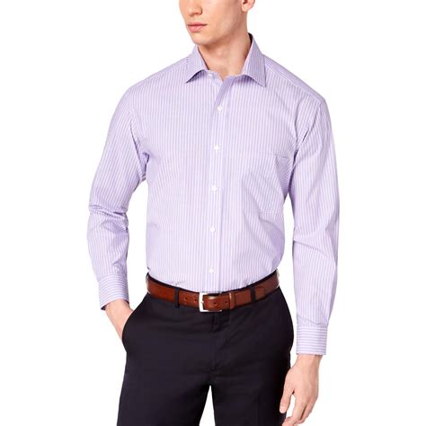 Club Room Mens Purple Regular Fit Button Down Dress Shirt 175 3435