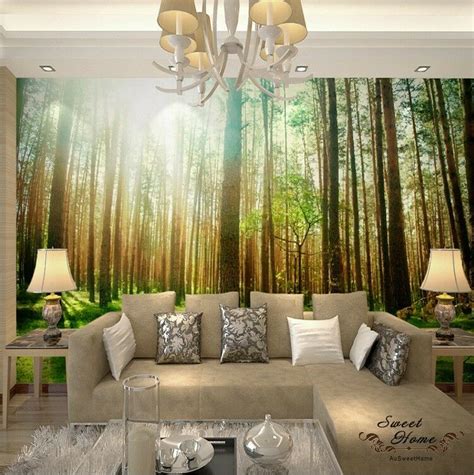 Sunshine Woods Forest Landscap Full Wall Mural Wallpaper