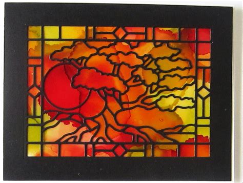 Particraft Participate In Craft Alcohol Ink Stained Glass Card