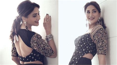 Madhuri Dixit In Backless Kurti And Sharara Set Is A Beauty In Black