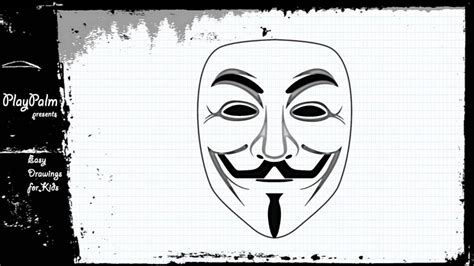 Draw The Guy Fawkes Mask Anonymous Mask Drawing Youtube