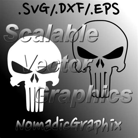 The Punisher Vector Design 3 Cut Files Svg Dxf Eps