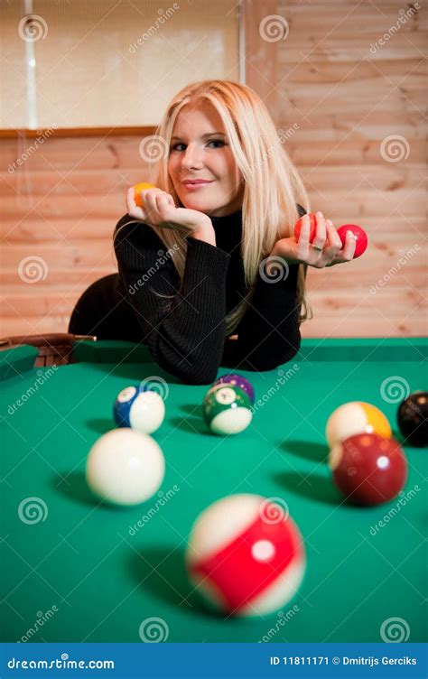 Young Sexy Woman With Billiard Balls Stock Image Image 11811171