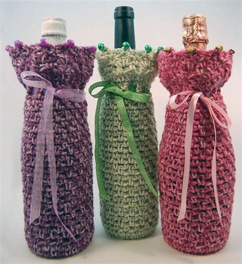 Crochet Wine Bottle Cover Pattern Free Wine Bottle Cover T Bag Crochet Wine Bottle Covers