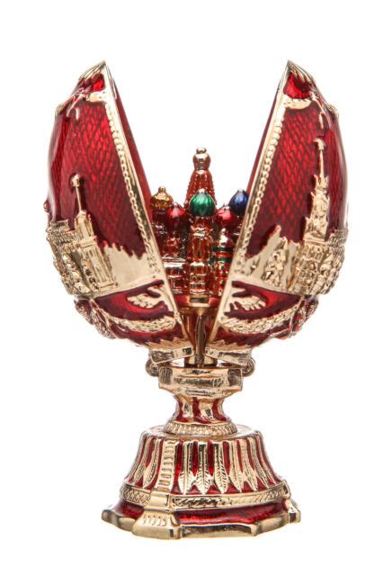Russian Faberge Egg Moscow Kremlin And St Basils Cathedral 28 7cm