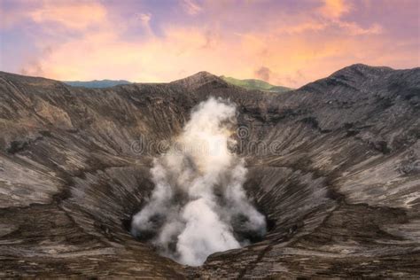 View Into The Mount Bromo Crater Gunung Bromo East Java Indonesia